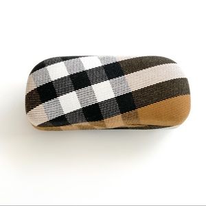 Burberry Plaid Glasses Case - Black White Tan Gray